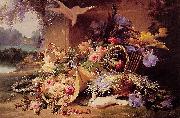 Eugene Bidau Still Life with Flowers Spain oil painting artist